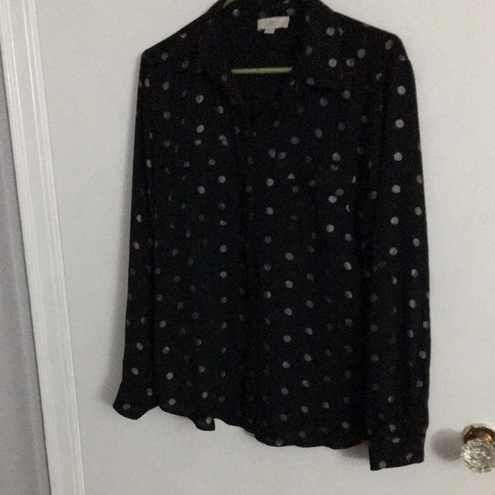 Long sleeve semi transparent blouse